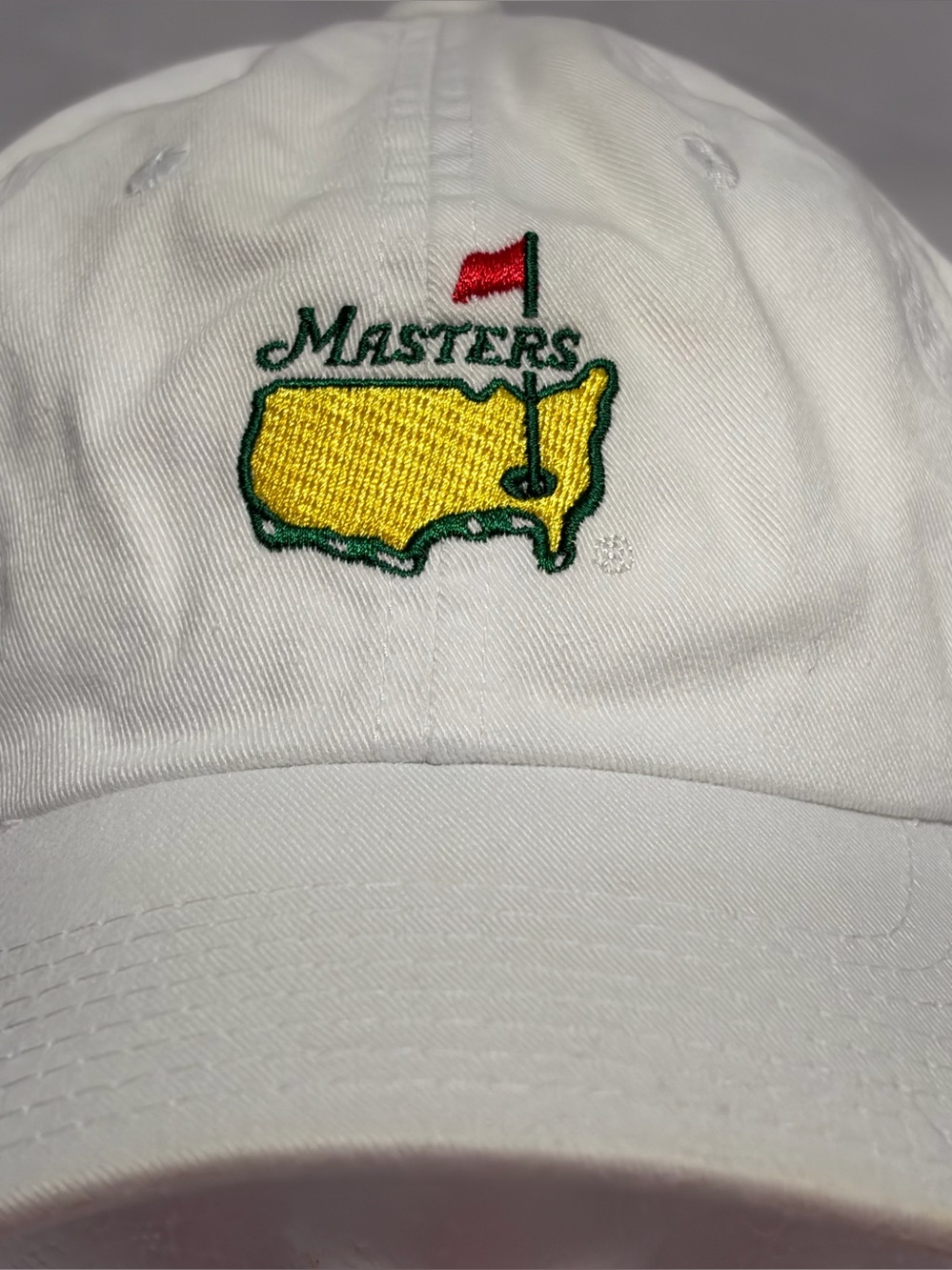 American Needle White Hat with Masters Embroidered Logo